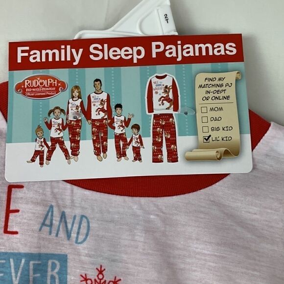 Rudolph Red-Nosed Reindeer toddler Holiday Sleep Pajamas - Picture 5 of 12